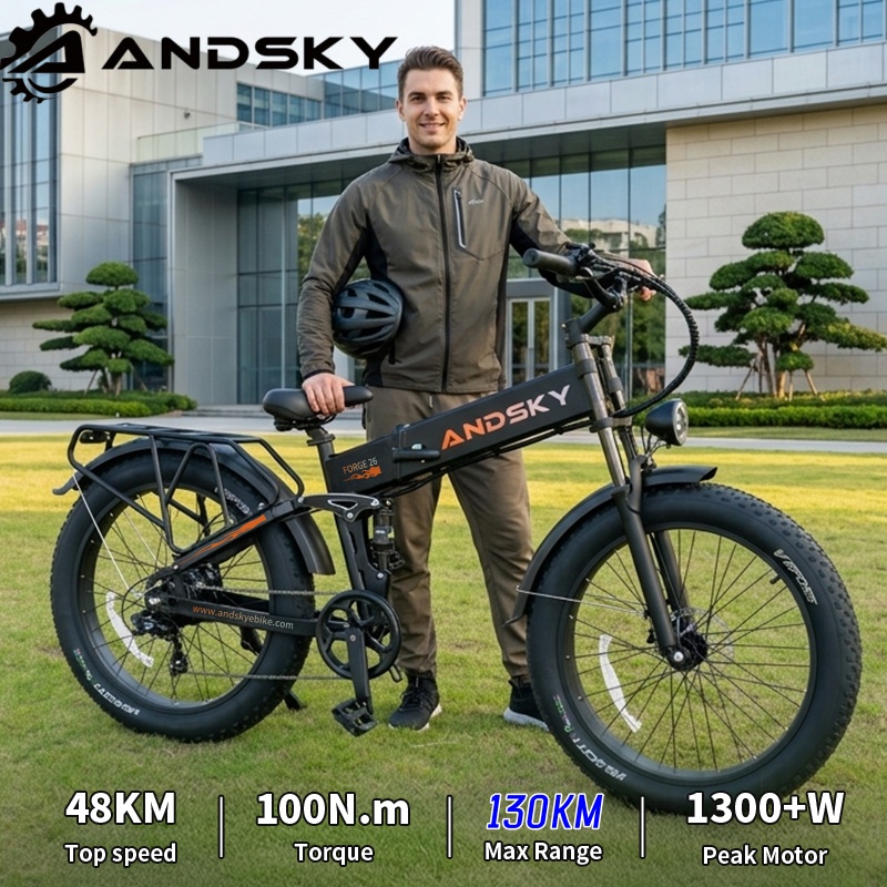 Commuting On Mountain Bike - Bicicleta Elétrica Dobrável ANDSKY Forge 26