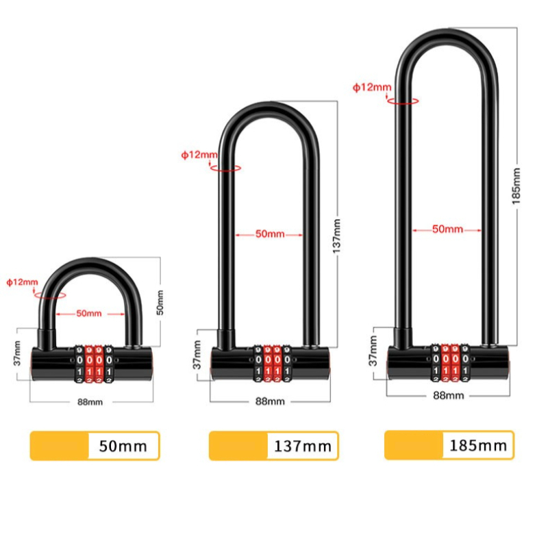 Cadeado U-Lock Antifurto de Co - Cable Lock Flexible avaliação e preço