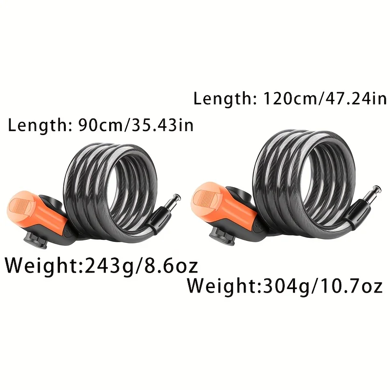 1 Conjunto de Cadeado de Bicic - Cable Lock Flexible avaliação e preço